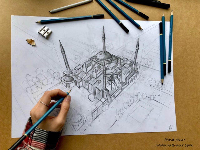 3 Point Perspective Drawing Realistic Sketch