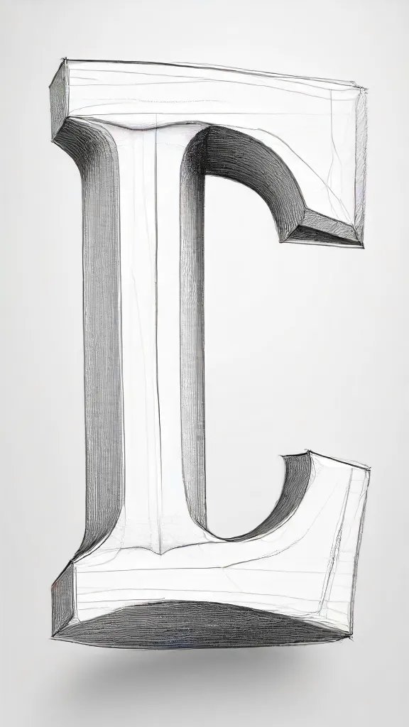 3D Letter S Drawing Art Sketch Image