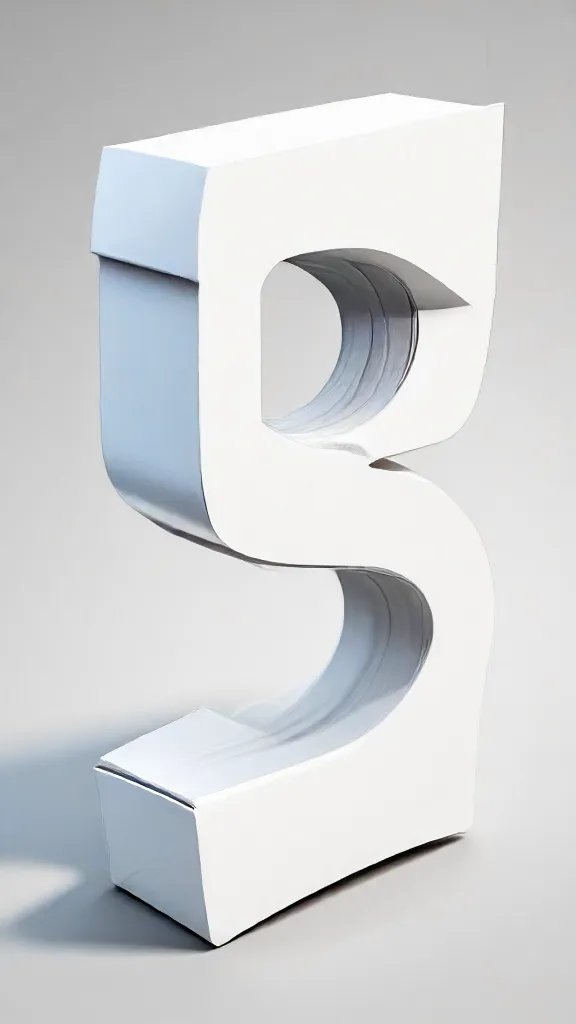 3D Letter S Drawing Sketch Image