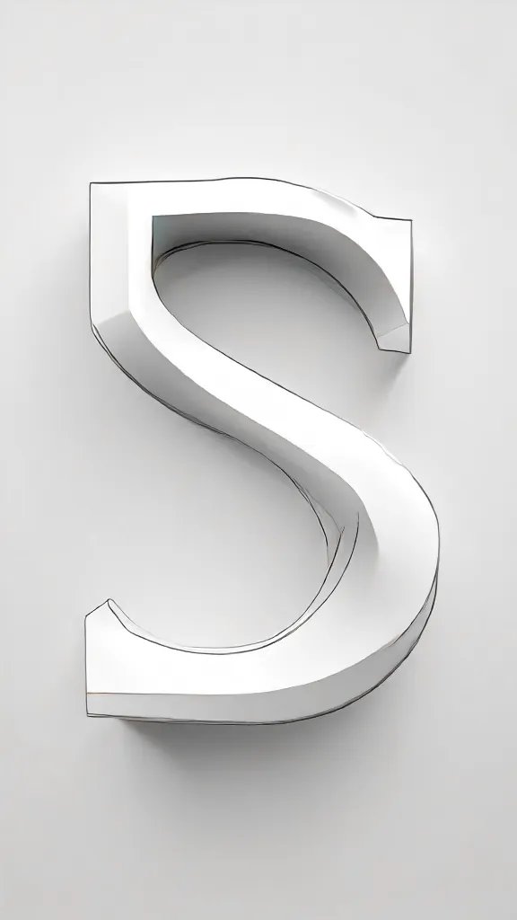 3D Letter S Drawing Sketch Photo