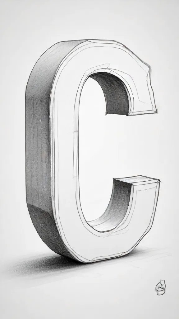 3D Letter S Drawing Sketch Picture