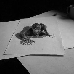 3D Pencil Drawing Creative Style