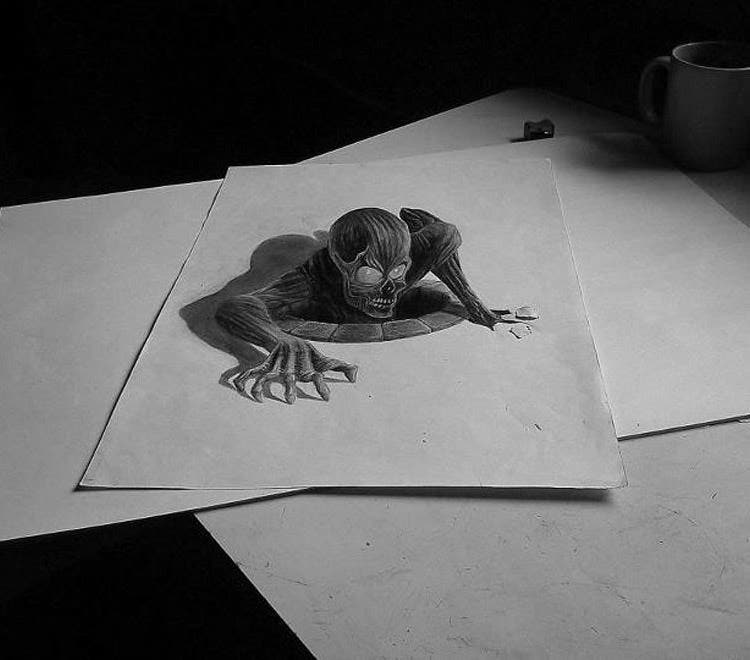 3D Pencil Drawing Creative Style