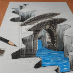 3D Pencil Drawing Intricate Artwork