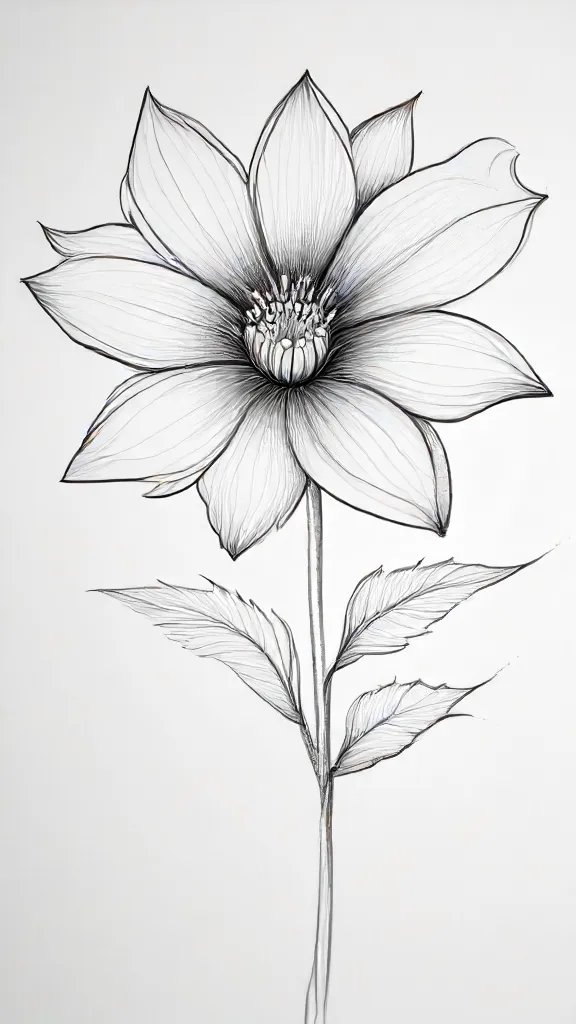 Abstract Flower Drawing Art Sketch Image