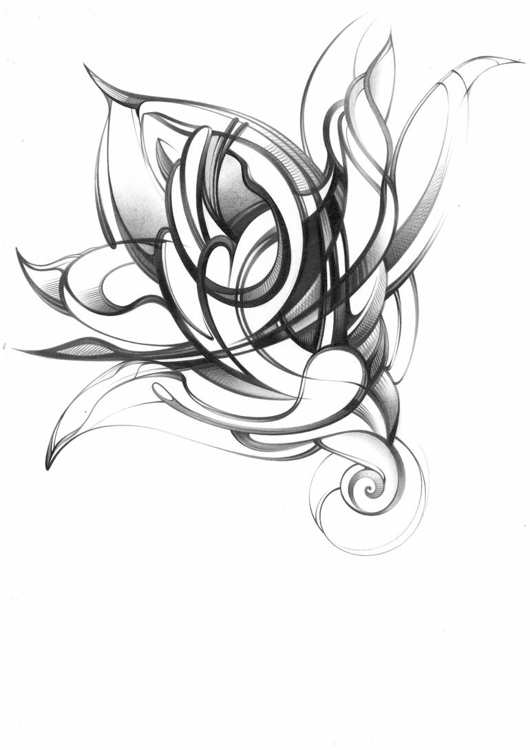 Abstract Flower Drawing Artistic Sketching