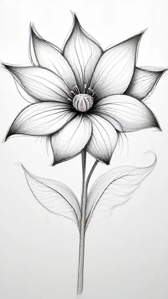 Abstract Flower Drawing Easy Sketch