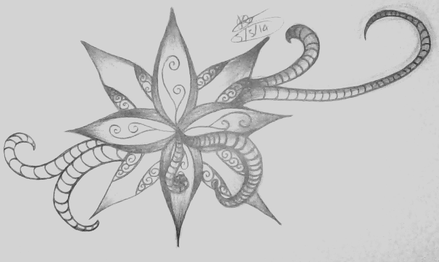 Abstract Flower Drawing Modern Sketch