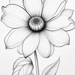 Abstract Flower Drawing Sketch Image