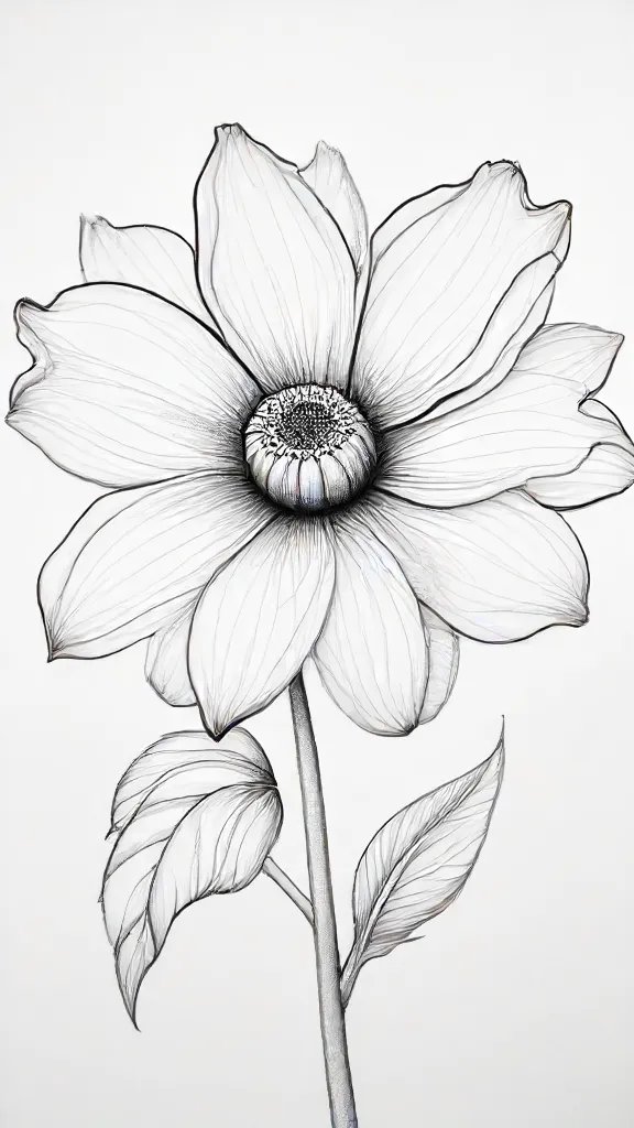 Abstract Flower Drawing Sketch Image