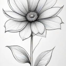 Abstract Flower Drawing Sketch Photo
