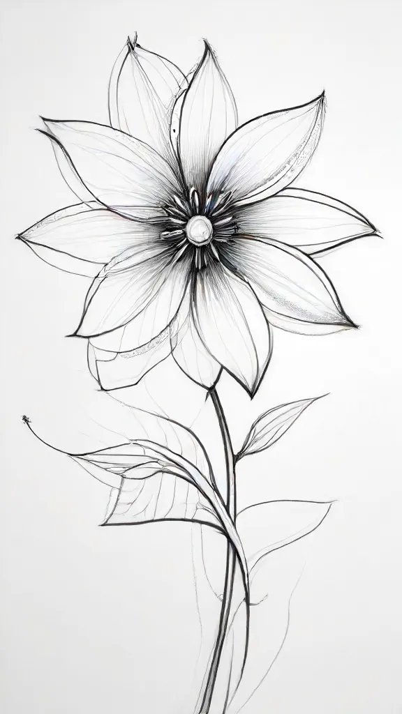 Abstract Flower Drawing Sketch Picture