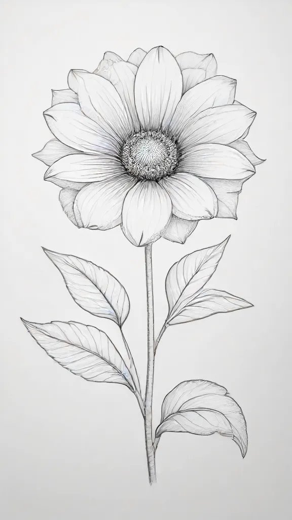 Aesthetic Flower Drawing Sketch Picture