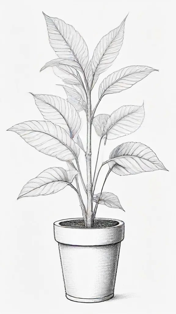 Aesthetic Plant Drawing Art Sketch Image
