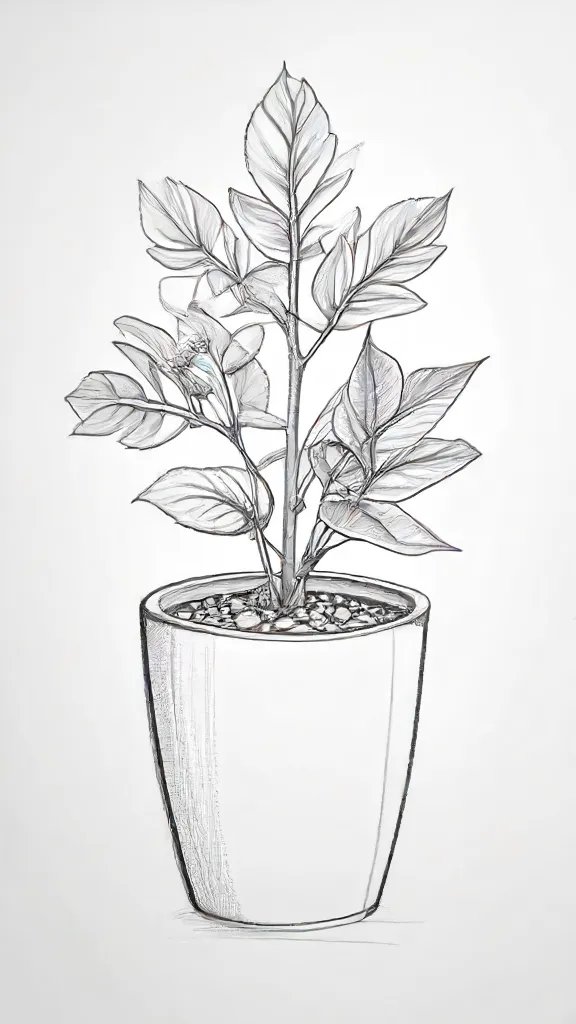 Aesthetic Plant Drawing Sketch Photo