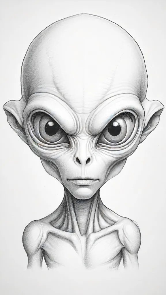 Alien Cartoon Drawing Art Sketch Image