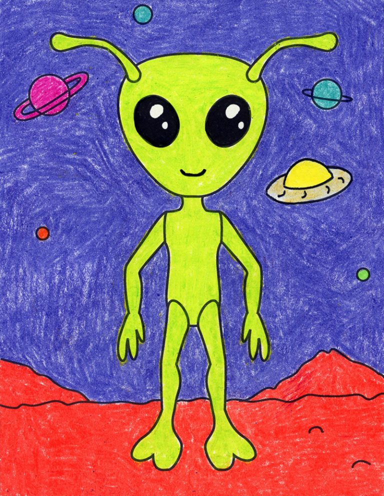 Alien Cartoon Drawing Fine Art
