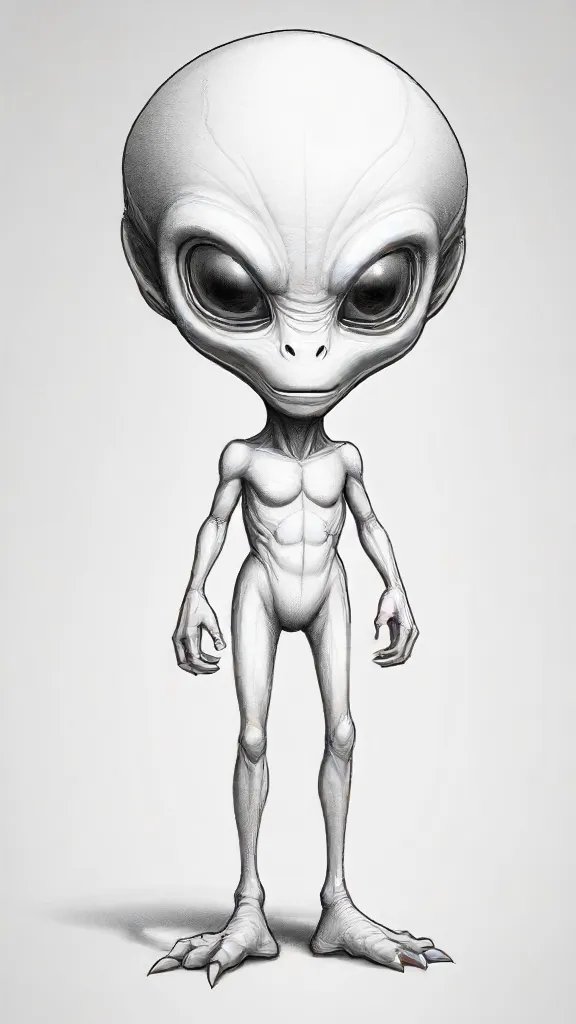 Alien Cartoon Drawing Sketch Image