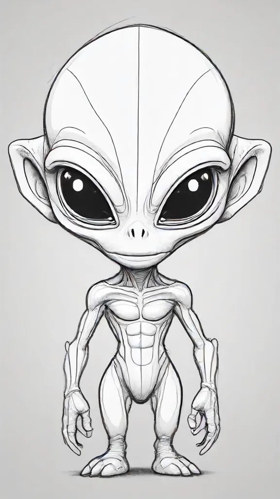 Alien Cartoon Drawing Sketch Photo