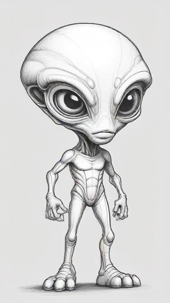 Alien Cartoon Drawing Sketch Picture