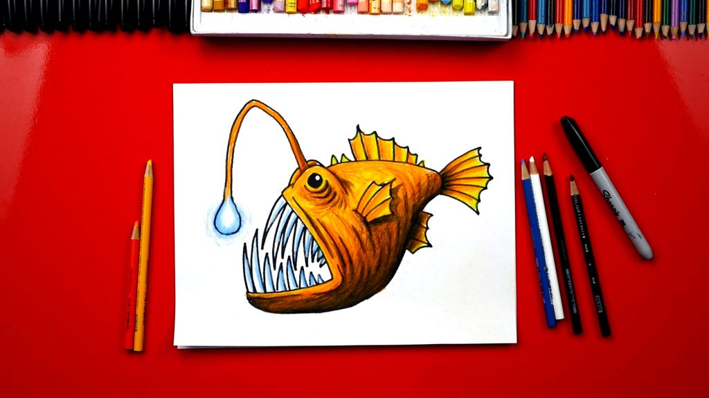 Angler Fish Drawing Modern Sketch