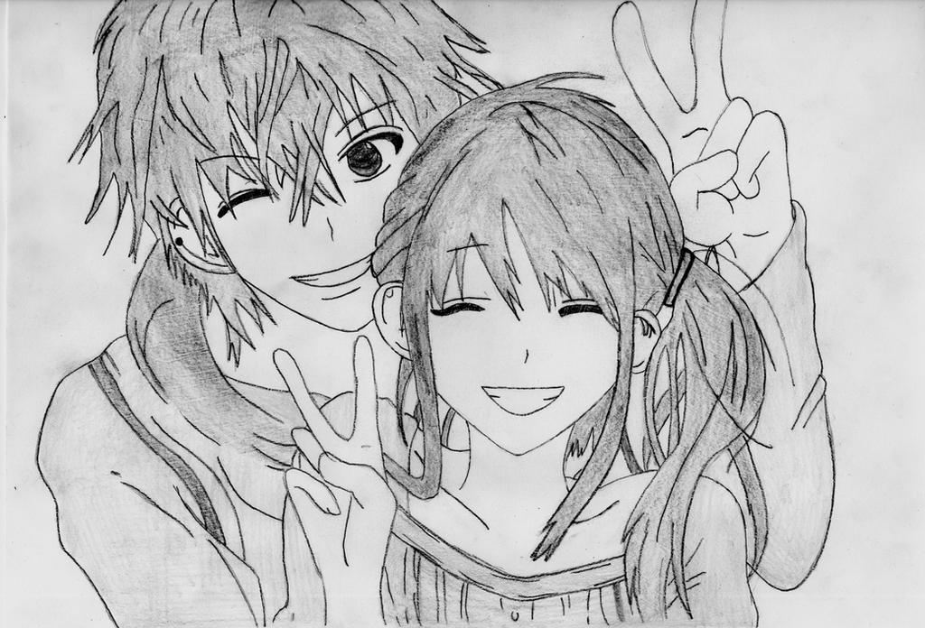 Anime Couple Drawing Modern Sketch