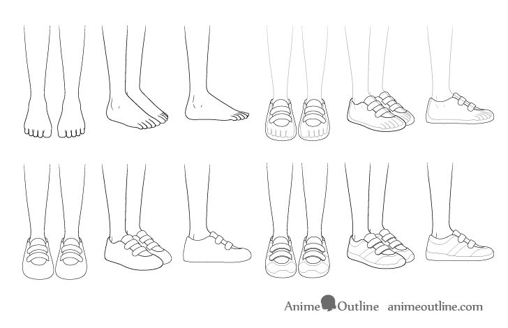 Anime Shoes Drawing Sketch