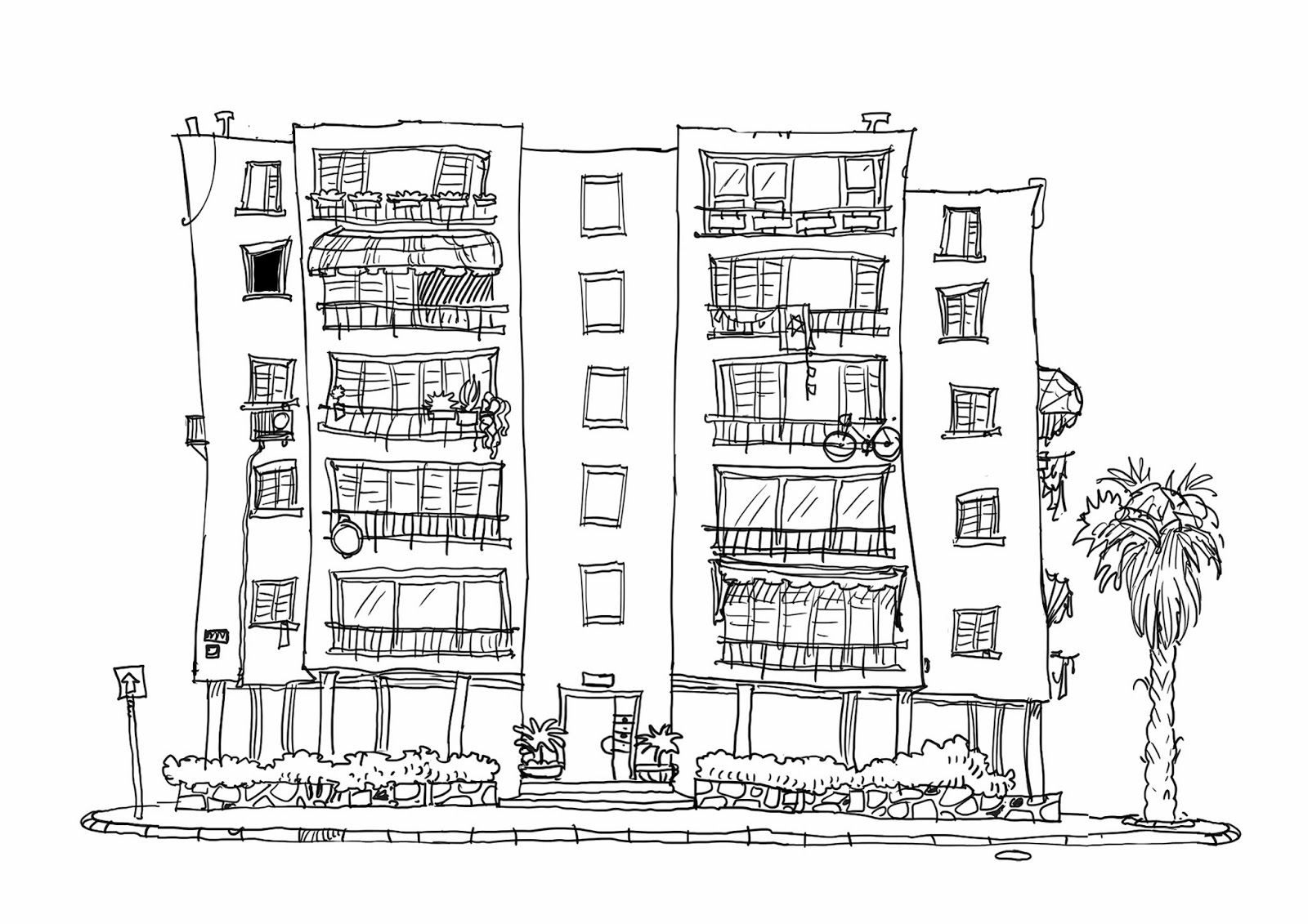 Apartment Drawing Detailed Sketch