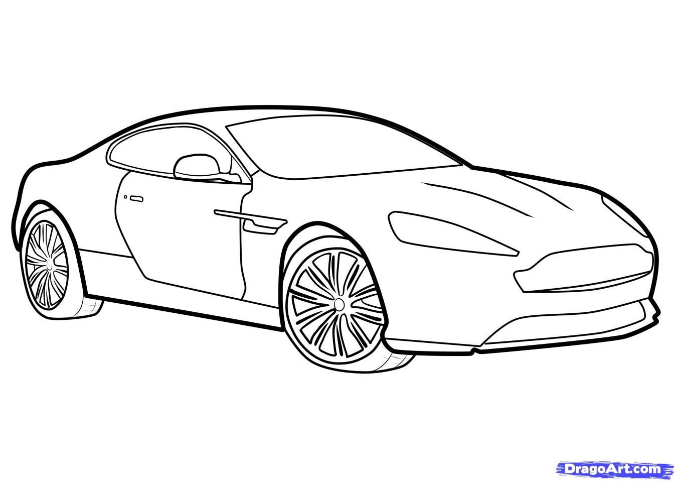Aston Martin Drawing Professional Artwork