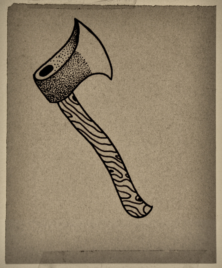 Axe Drawing Realistic Sketch
