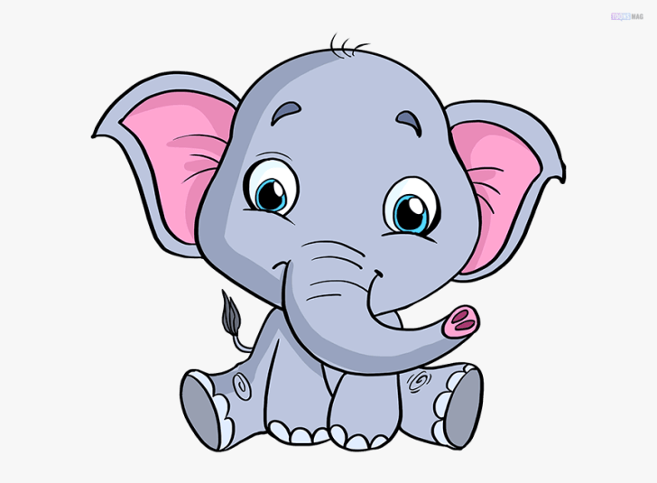 Baby Elephant Drawing Modern Sketch