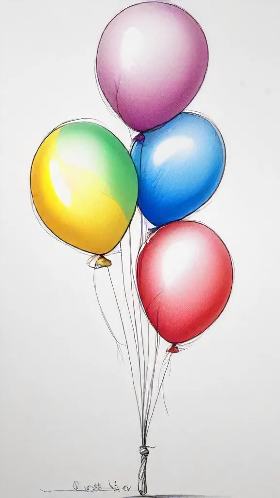 Balloon Drawing Art Sketch Image