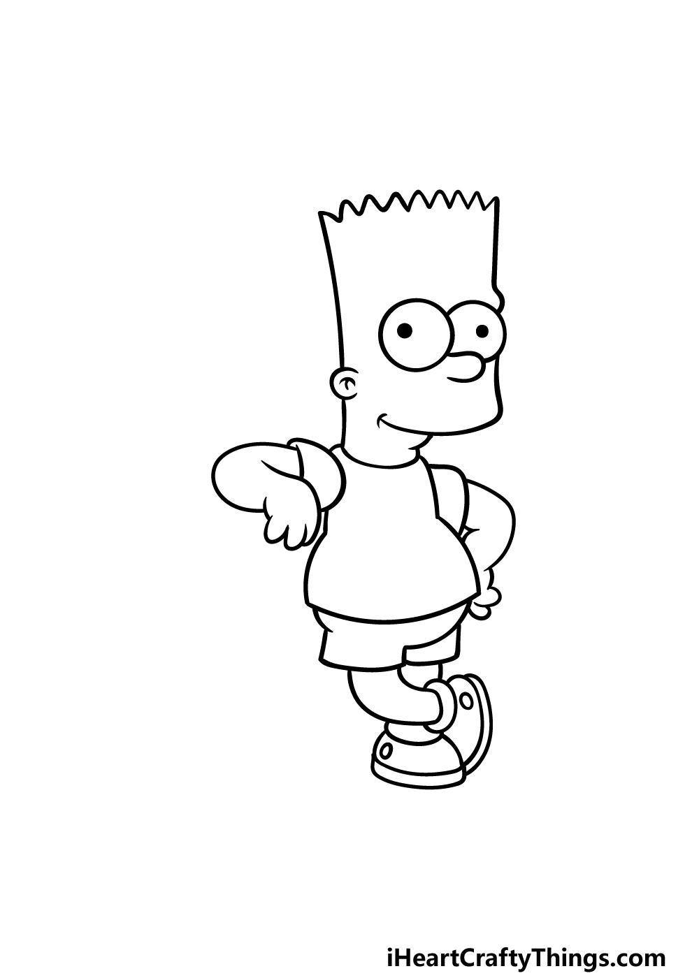 Bart Simpson Drawing Detailed Sketch