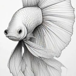 Betta Fish Drawing Art Sketch Image
