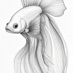 Betta Fish Drawing Sketch Photo