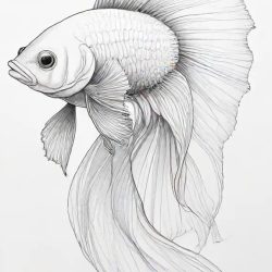 Betta Fish Drawing Sketch Picture