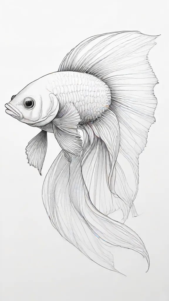 Betta Fish Drawing Sketch Picture