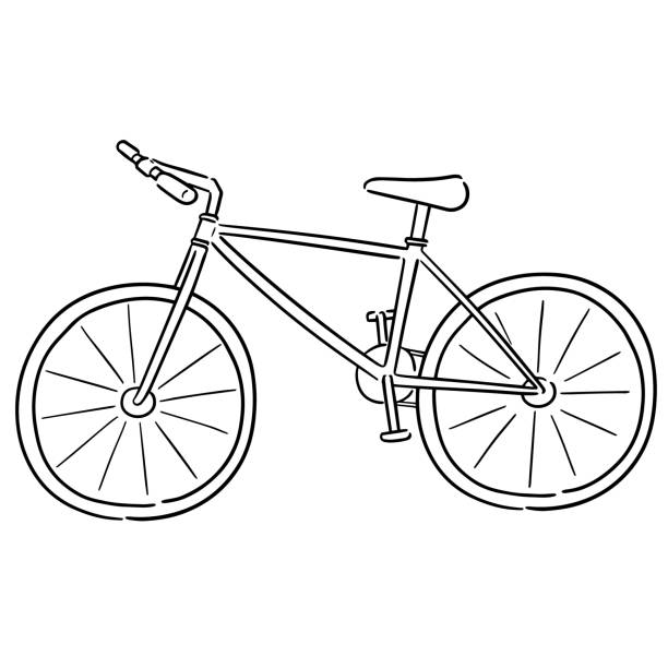 Bicycle Drawing Detailed Sketch