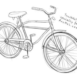 Bicycle Drawing Realistic Sketch