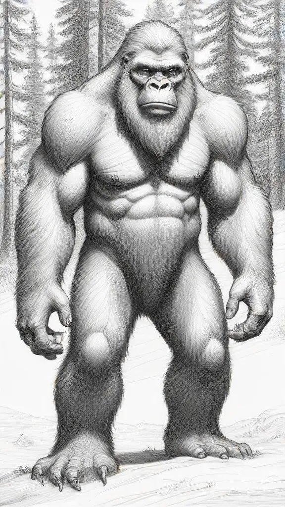 Bigfoot Drawing Art Sketch Image