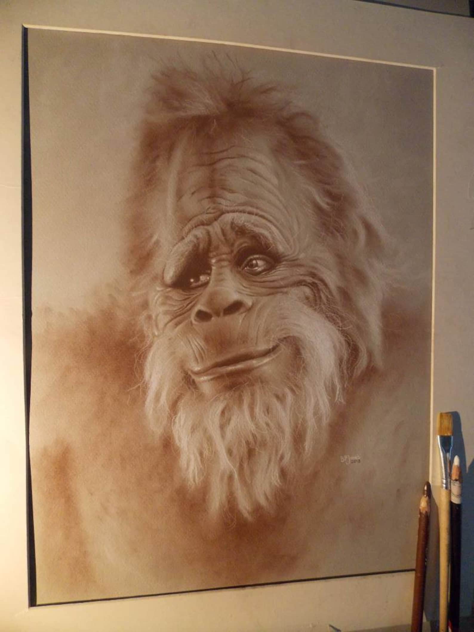 Bigfoot Drawing Hand Drawn Sketch