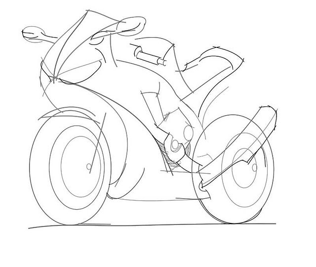 Bike Drawing Stunning Sketch