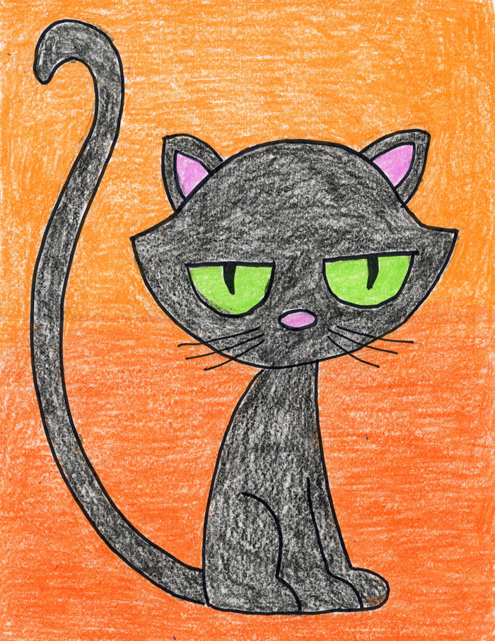 Black Cat Drawing Picture