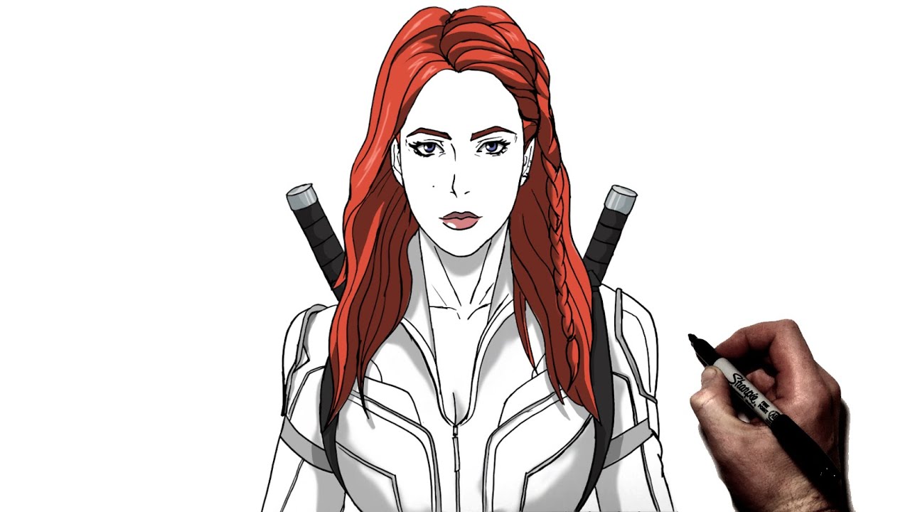 Black Widow Marvel Drawing Amazing Sketch