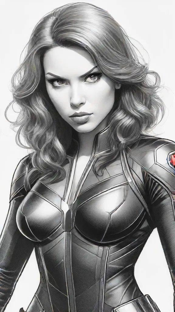 Black Widow Marvel Drawing Art Sketch Image
