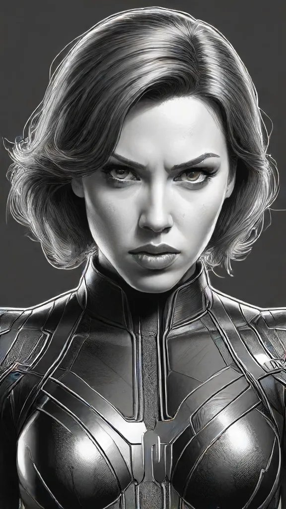 Black Widow Marvel Drawing Sketch Image