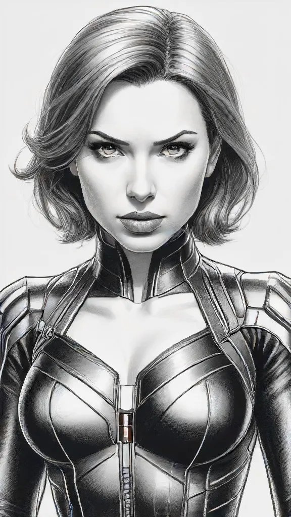 Black Widow Marvel Drawing Sketch Picture
