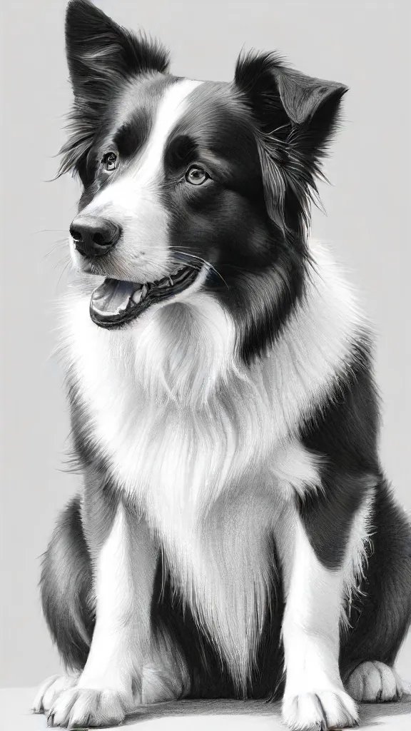 Border Collie Drawing Easy Sketch