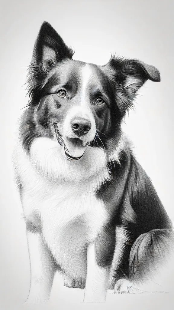 Border Collie Drawing Sketch Photo