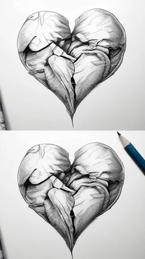 Broken Heart Drawing Art Sketch Image